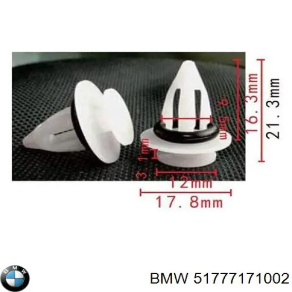 Spinka mocowania nadkola przedniego BMW 51777171002 cena, od 1,47 USD