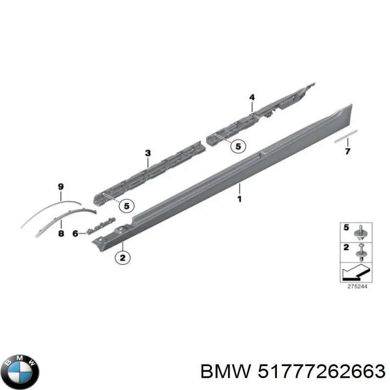 Próg zewnętrzny lewy do BMW 5 (F10)