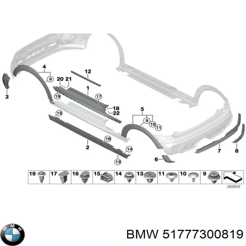 Poszerzenie (nakładka) reperaturki błotnika przedniego lewy BMW 51777300819 cena, od 77,02 USD