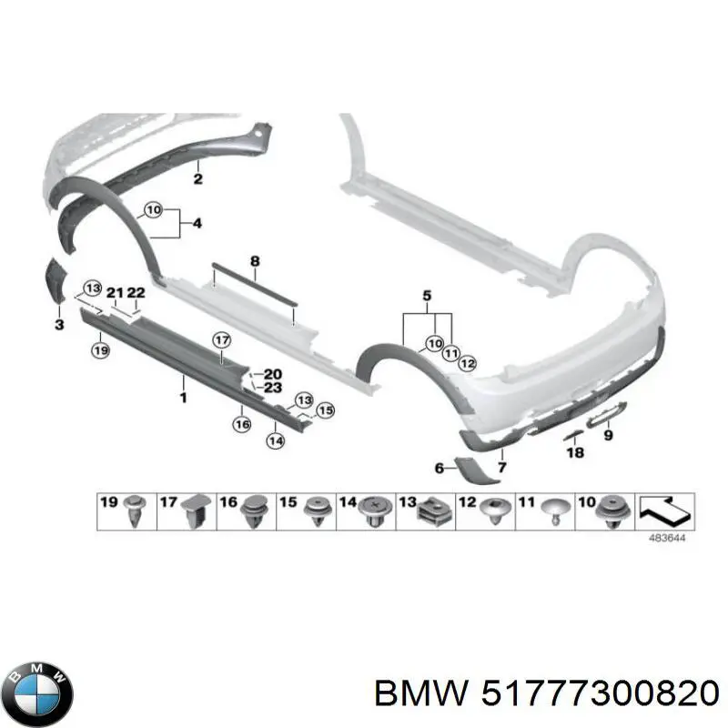 51777300820 BMW Poszerzenie (nakładka) reperaturki błotnika przedniego prawy