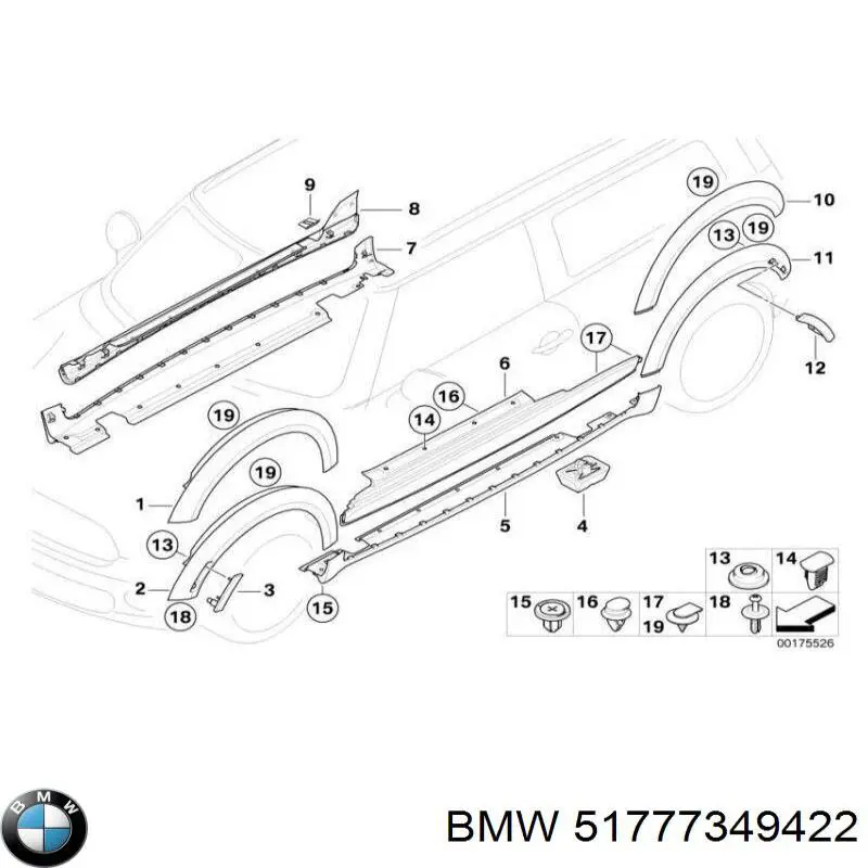 Do koszyka 51777349422 BMW Poszerzenie (nakładka) reperaturki błotnika przedniego prawy
