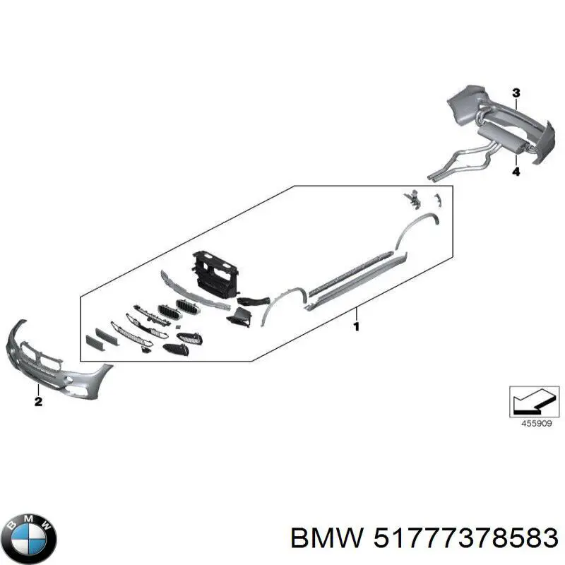 Poszerzenie (nakładka) reperaturki tylnego błotnika lewy BMW 51777378583 cena, od 57,66 USD