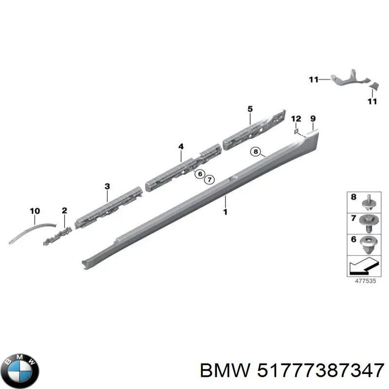 51777387347 BMW Wspornik progu (mocowanie)