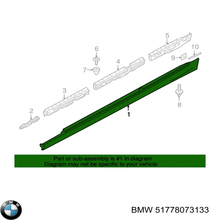 51778073133 BMW Nakładka (listwa ochronna) na próg zewnętrzna lewa