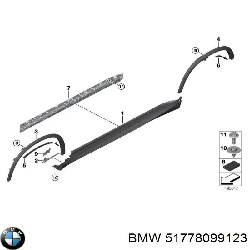 51778099123 BMW Poszerzenie (nakładka) reperaturki błotnika przedniego lewy