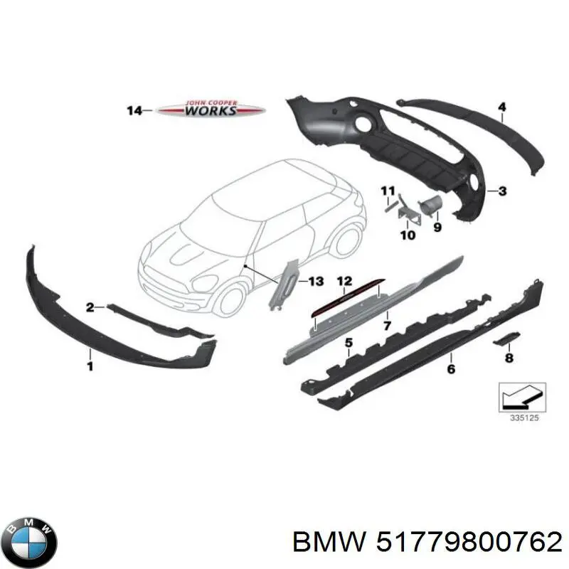 Poszerzenie (nakładka) reperaturki błotnika przedniego prawy BMW 51779800762 cena, od 105,56 USD