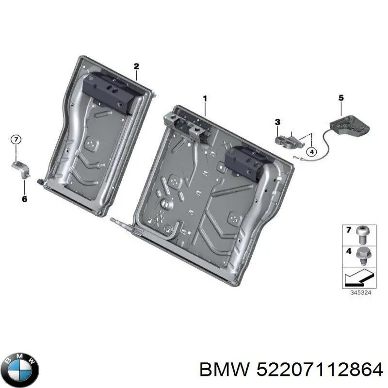 Zamek drzwi tylnych prawych BMW 52207112864 cena, od 47,67 USD