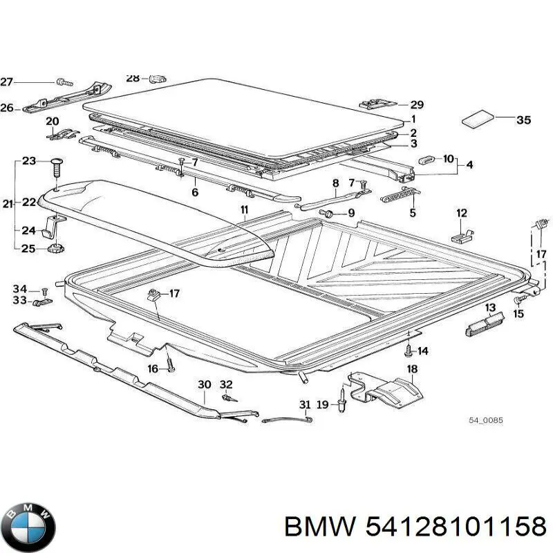 Uszczelniacz klapy szyberdachu do BMW 7 (E32)