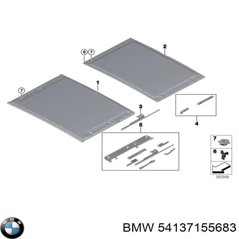 54137155683 BMW prowadnica szyberdachu