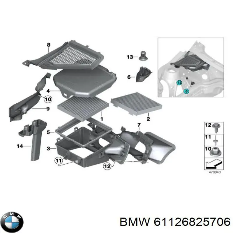 61126825706 BMW Listwa ochronna szyby tylnej