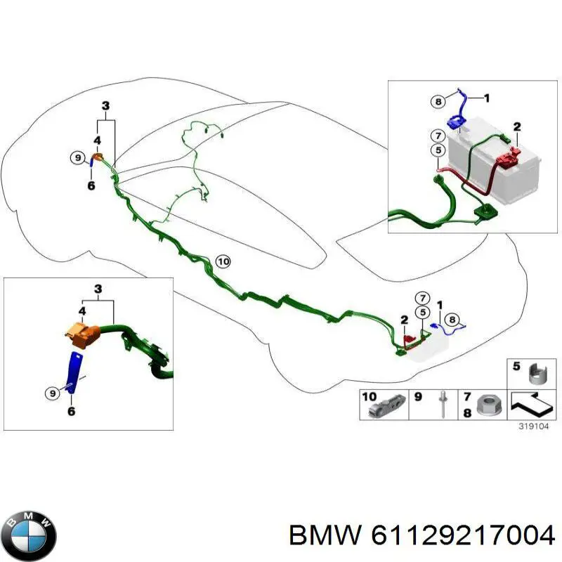 Kabel klemy plusowej akumulatora do BMW X5 (E70)