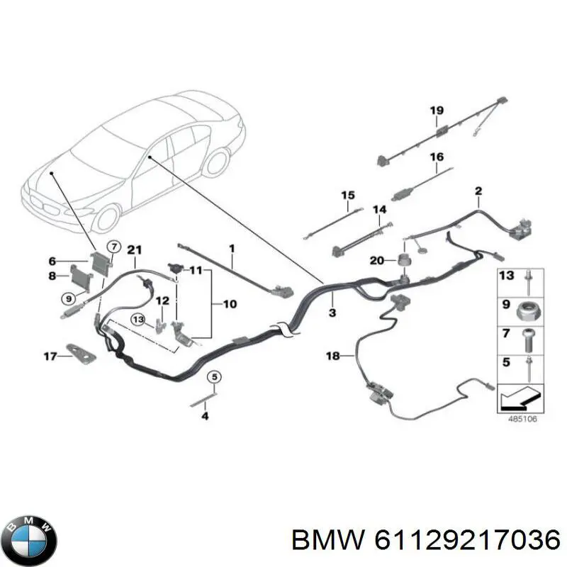 Kabel klemy plusowej akumulatora do BMW 5 (F10)