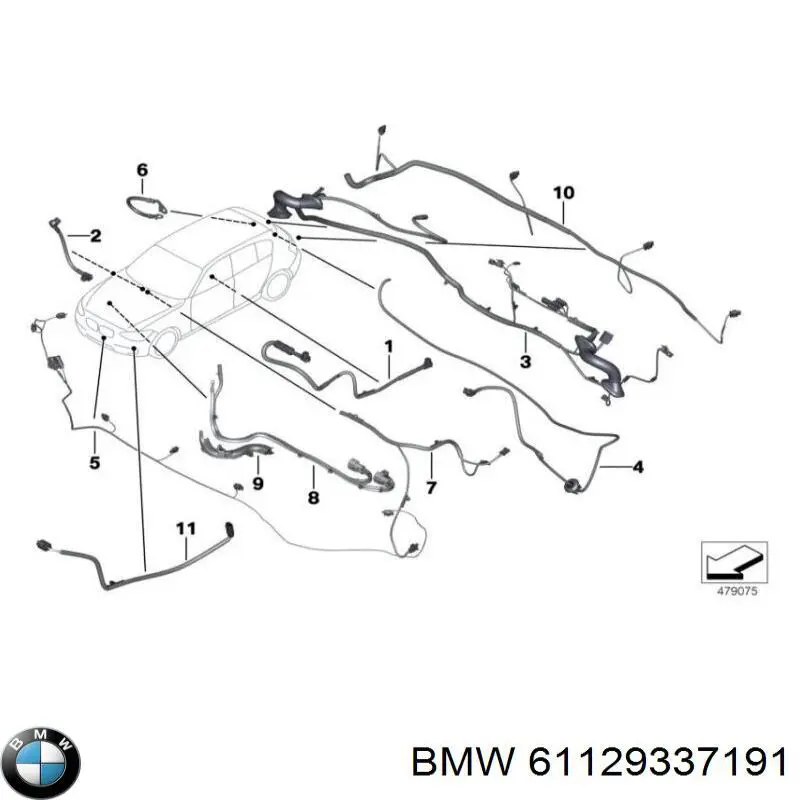 Przewód czujnika parkowania zderzaka przedniego BMW 61129337191 cena, od 161,91 USD