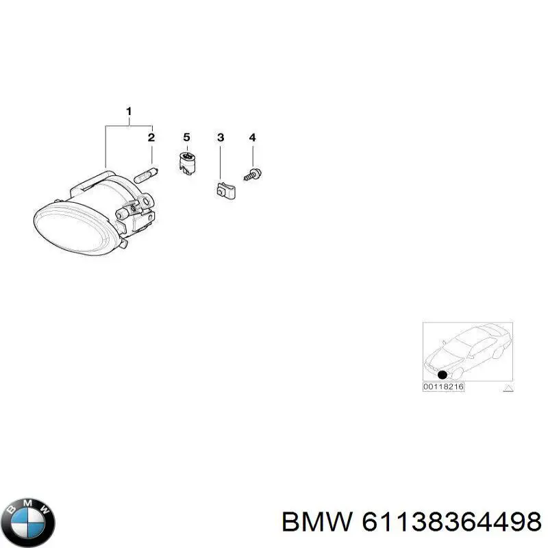 Do koszyka 61138364498 BMW Żarówka lampy przeciwmgielnej