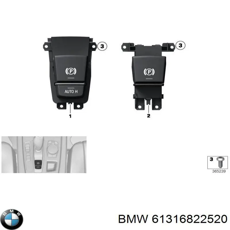 Przycisk elektromechanicznego hamulca postojowego (ręcznego) BMW 61316822520 cena, od 15,30 USD