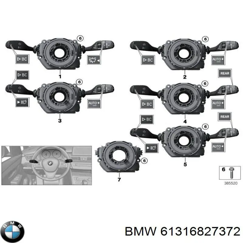 Przełącznik zespolony, w komplecie BMW 61316827372 cena, od 177,12 USD