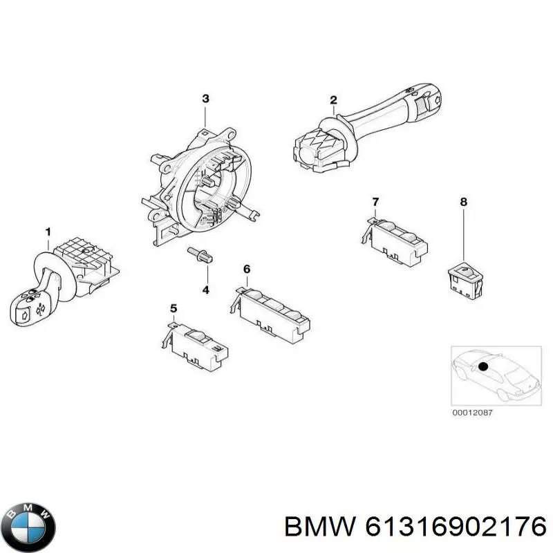 Do koszyka 6902176 BMW Panel przyciskowy sterowania podnośnikiem szyby przedni prawy