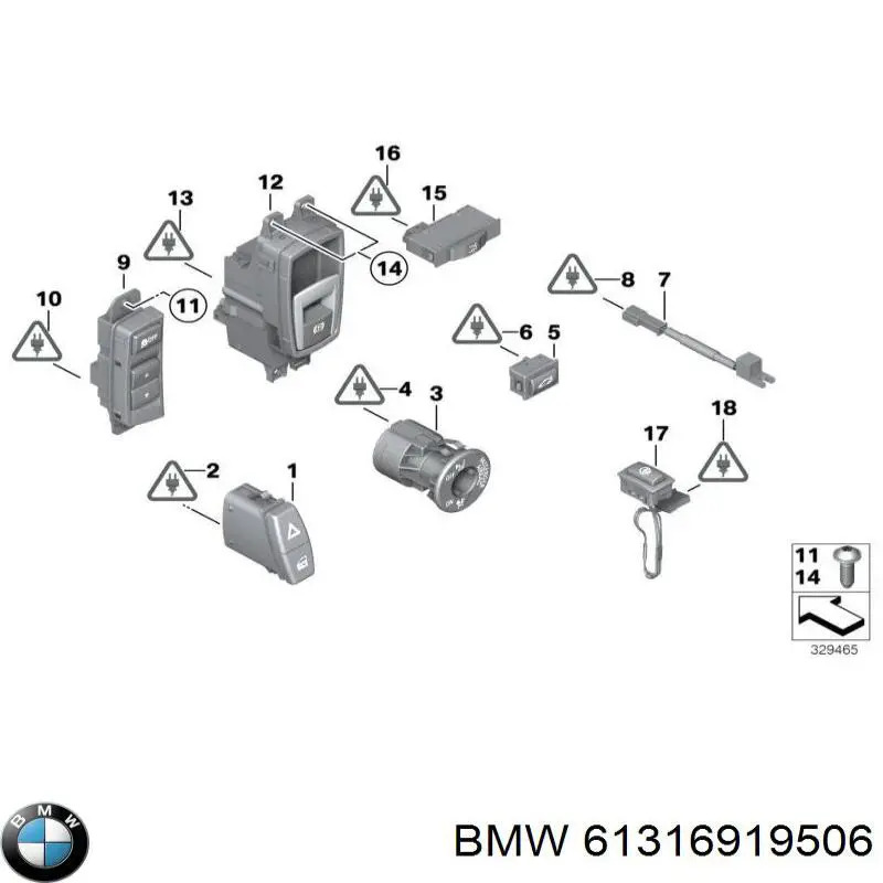 Przycisk włączania światła awaryjnego BMW 61316919506 cena, od 32,35 USD