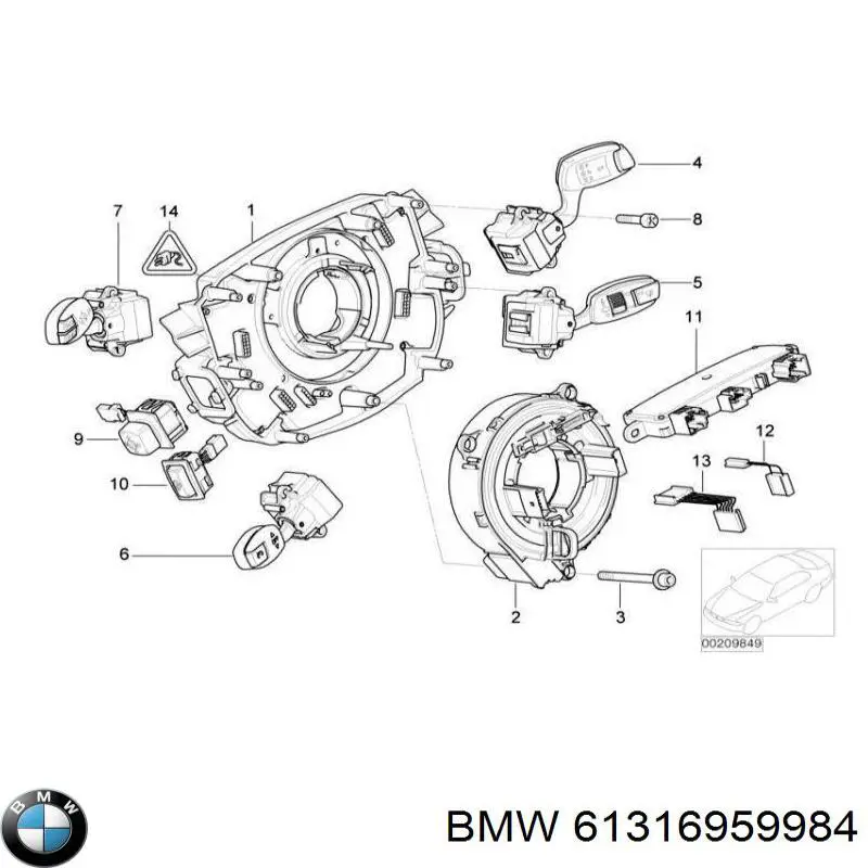 61316959984 BMW przełącznik zespolony lewy