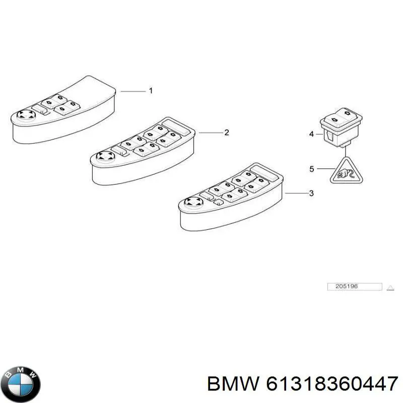 Panel przyciskowy sterowania podnośnikiem szyby przedni lewy do BMW 7 (E38)