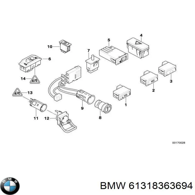 Włącznik systemu ASC do BMW 3 (E46)