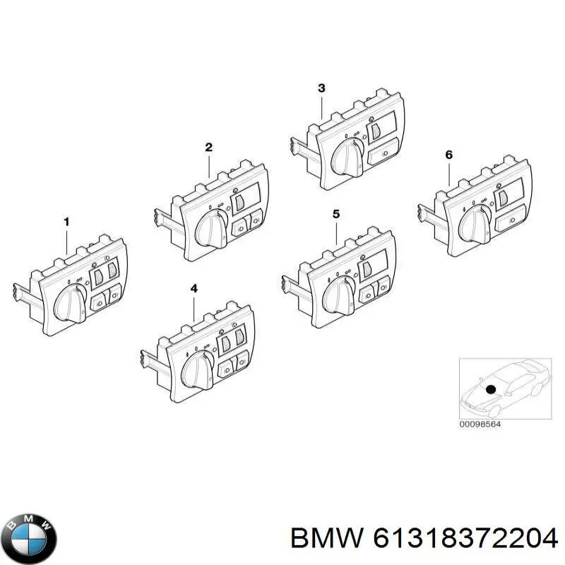 Przełącznik światła reflektorów na "torpedo" do BMW X5 (E53)