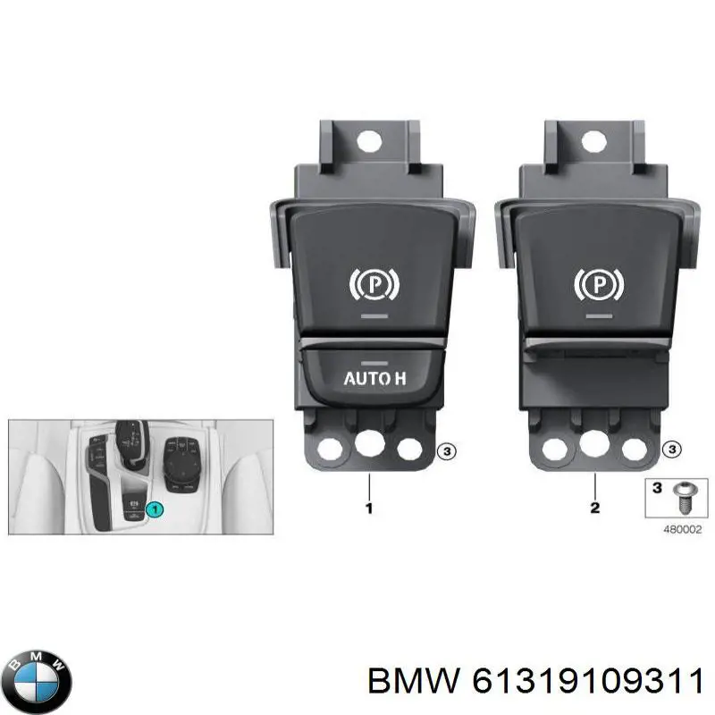 61315A72FE4 BMW Przycisk elektromechanicznego hamulca postojowego (ręcznego)