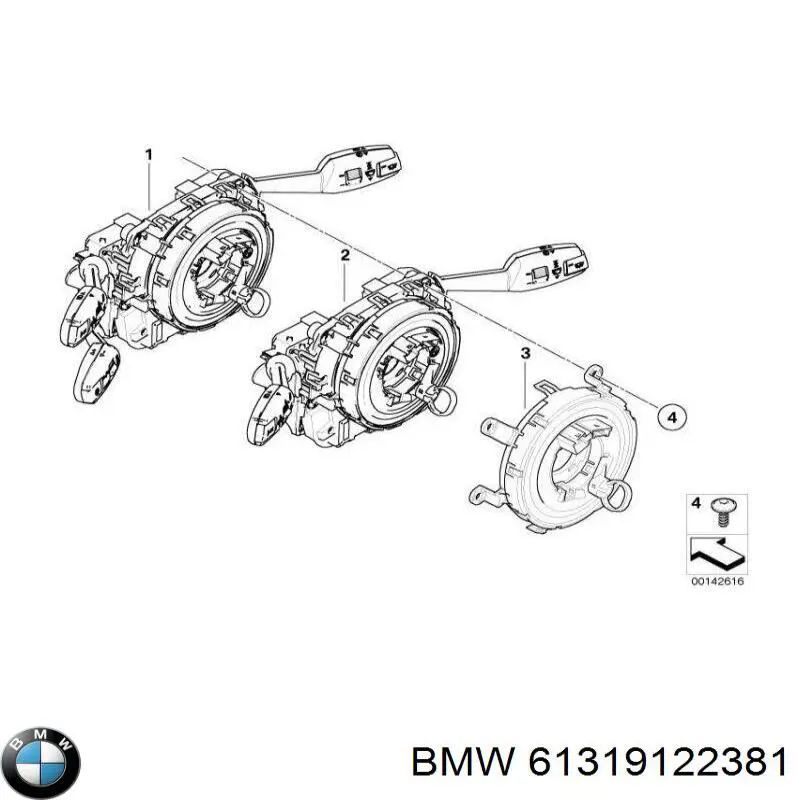 61319122381 BMW Pierścień kontaktowy AIRBAG, taśma kierownicy