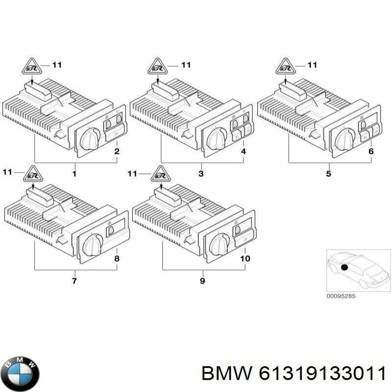 61319133011 BMW przełącznik światła reflektorów na "torpedo"