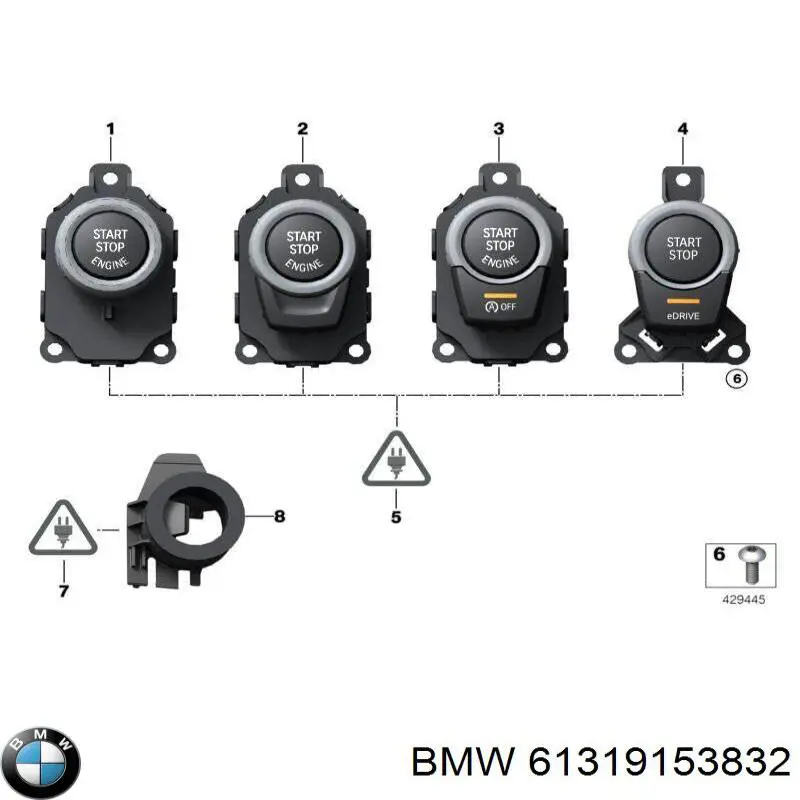61319153832 BMW Przycisk uruchamiania silnika