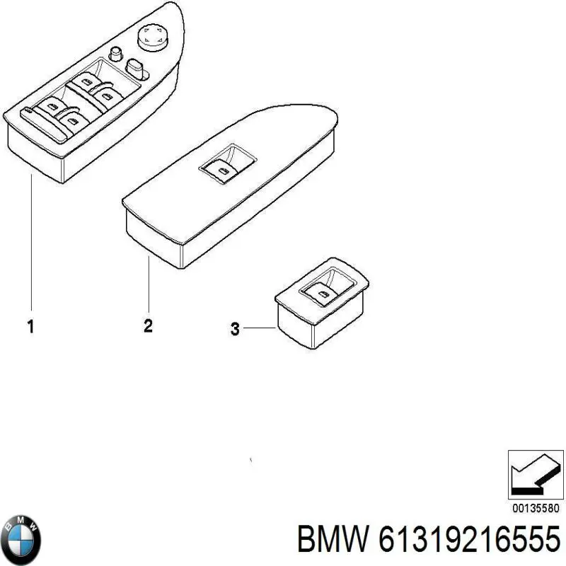 Panel przyciskowy sterowania podnośnikiem szyby przedni lewy do BMW 1 (E81, E87)