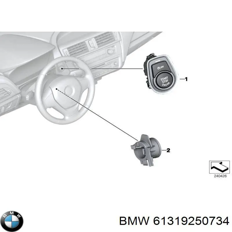 Przycisk uruchamiania silnika BMW 61319250734 cena, od 44,27 USD