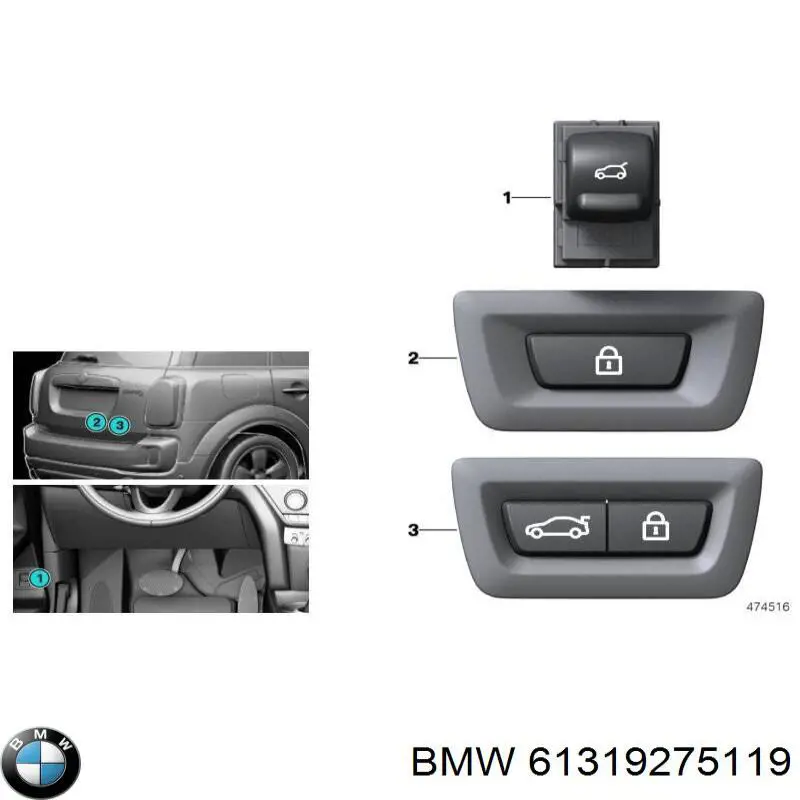 Klamka bagażnika (drzwi 3/5 tylnych) zewnętrzna BMW 61319275119 cena, od 54,48 USD