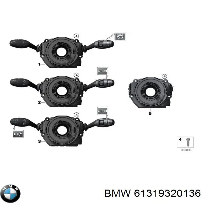 61319320136 BMW Pierścień kontaktowy AIRBAG, taśma kierownicy