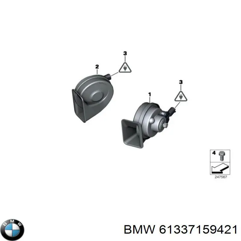 61337159421 BMW Sygnał dźwiękowy (klakson)