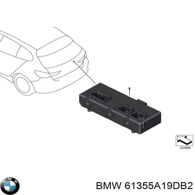 61355A19DB2 BMW Sterownik klapy bagażnika (3/5 drzwi tylnych)