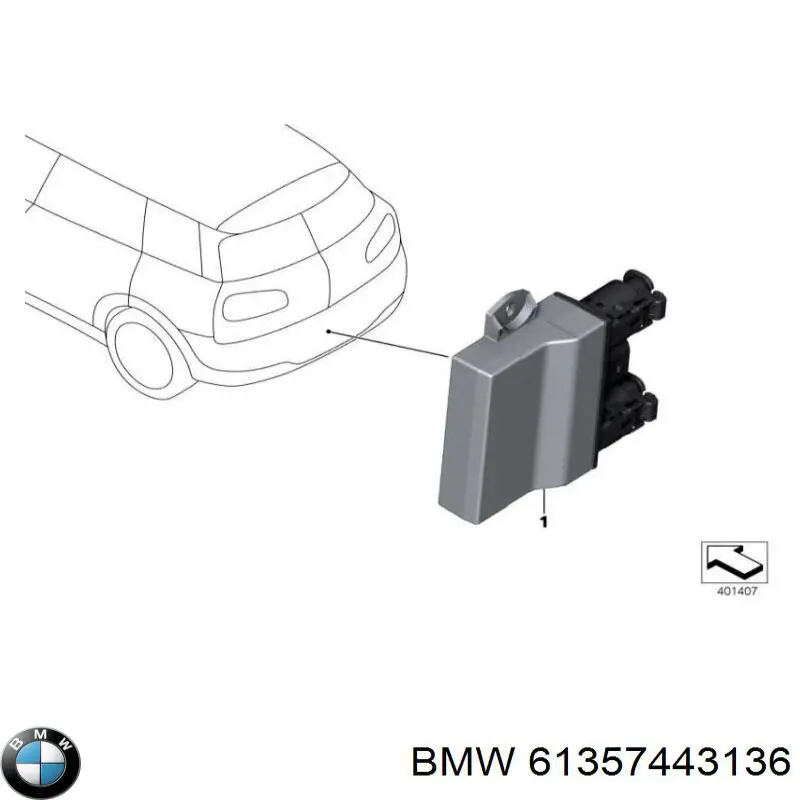 61357443136 BMW Sterownik klapy bagażnika (3/5 drzwi tylnych)