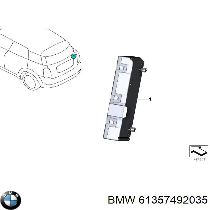 61357492035 BMW Sterownik klapy bagażnika (3/5 drzwi tylnych)