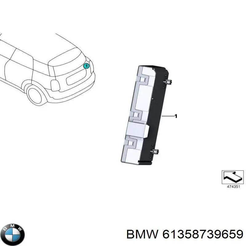 61358739659 BMW Sterownik klapy bagażnika (3/5 drzwi tylnych)