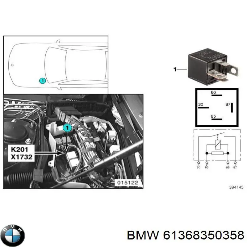 Do koszyka 61368350358 BMW Elektryczne przekaźnik wielofunkcyjne