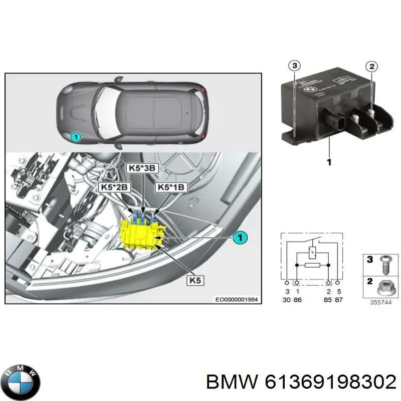 61369198302 BMW Przekaźnik kierunkowskazów