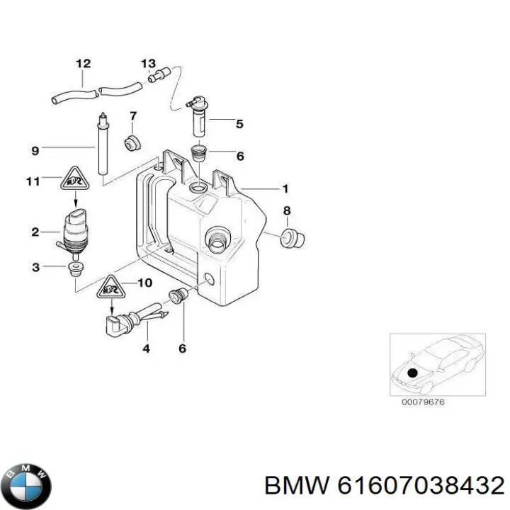 Zbiorniczek spryskiwacza szyb BMW 61607038432 cena, od 30,51 USD