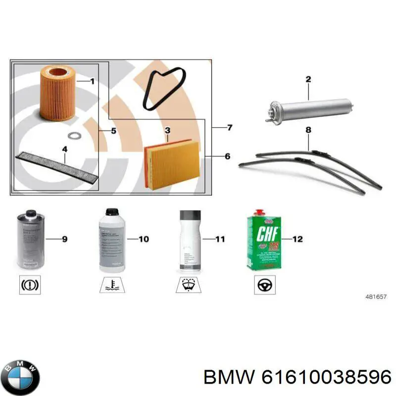 Pióro wycieraczki szyby przedniej, zestaw (2 szt.) BMW 61610038596 cena, od 33,58 USD