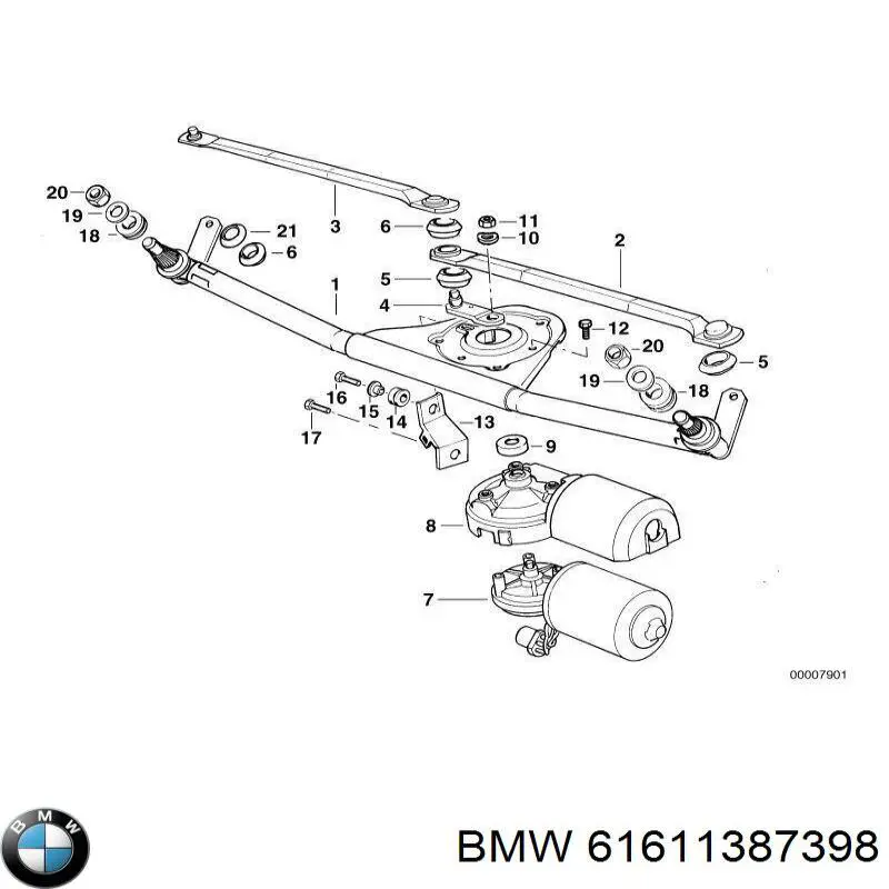 61611387398 BMW Mechanizm wycieraczek
