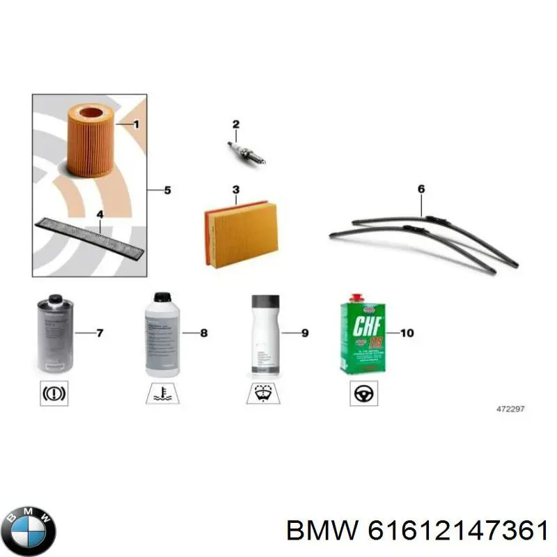 Pióro wycieraczki szyby przedniej, zestaw (2 szt.) BMW 61612147361 cena, od 24,31 USD