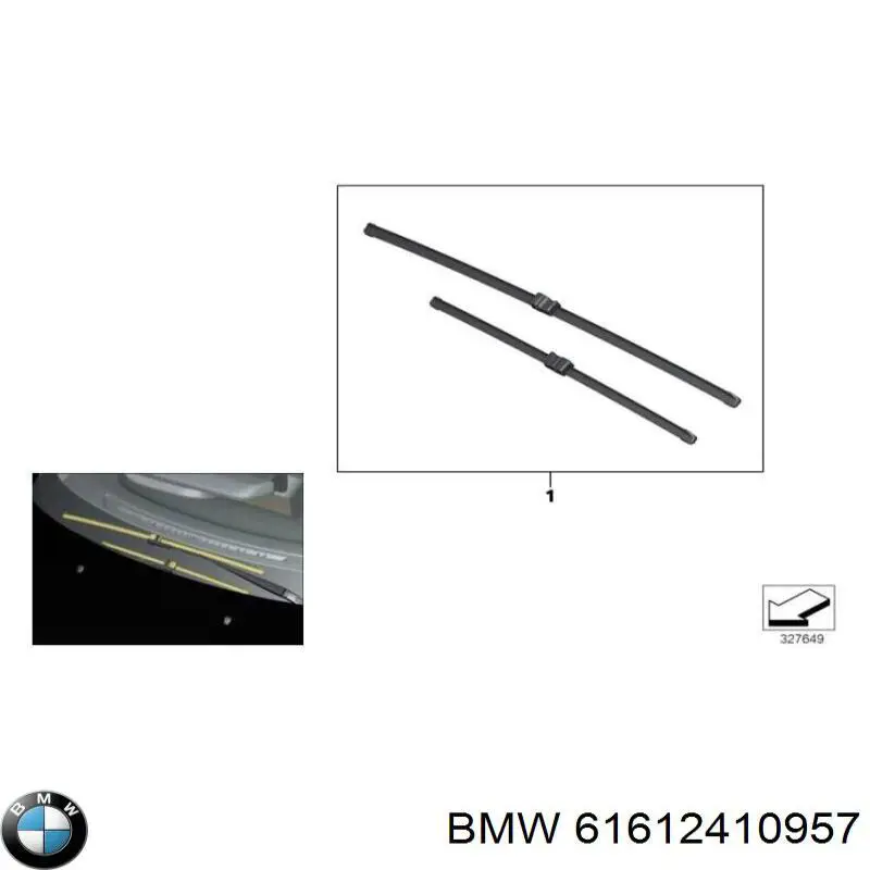 61612410957 BMW Pióro wycieraczki szyby przedniej, zestaw (2 szt.)