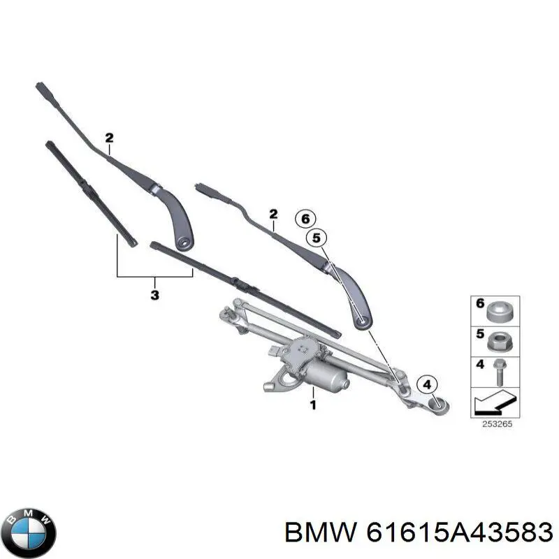 Pióro wycieraczki szyby przedniej, zestaw (2 szt.) BMW 61615A43583 cena, od 43,19 USD