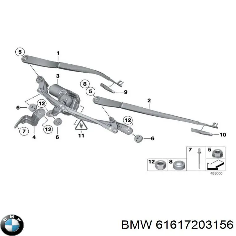 Ramię wycieraczki szyby przedniej do BMW 5 (F10)