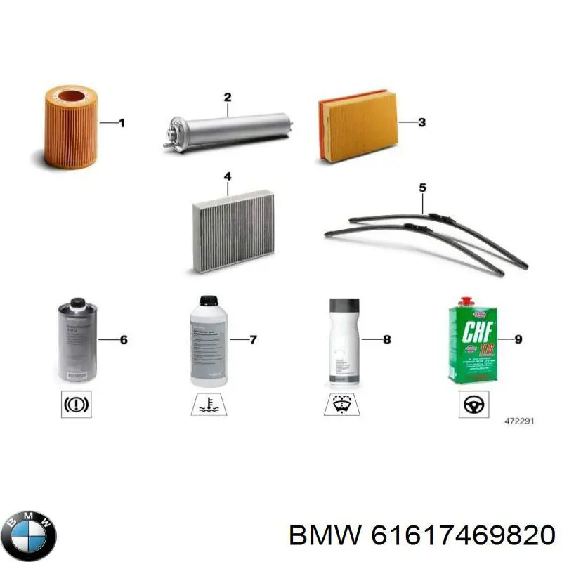 61617469820 BMW Pióro wycieraczki szyby przedniej, zestaw (2 szt.)