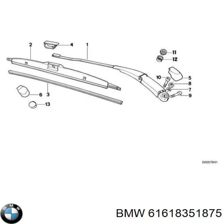 Ramię wycieraczki szyby przedniej BMW 5 sedana (E34) (1987 - 1995) cena, od 203,96 USD